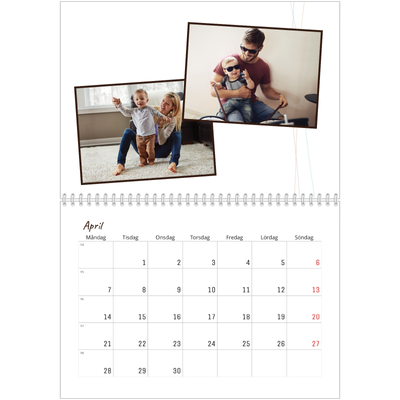 Fotokalender A3 Klassisk (30 x 40 cm) — Blompapper [April]