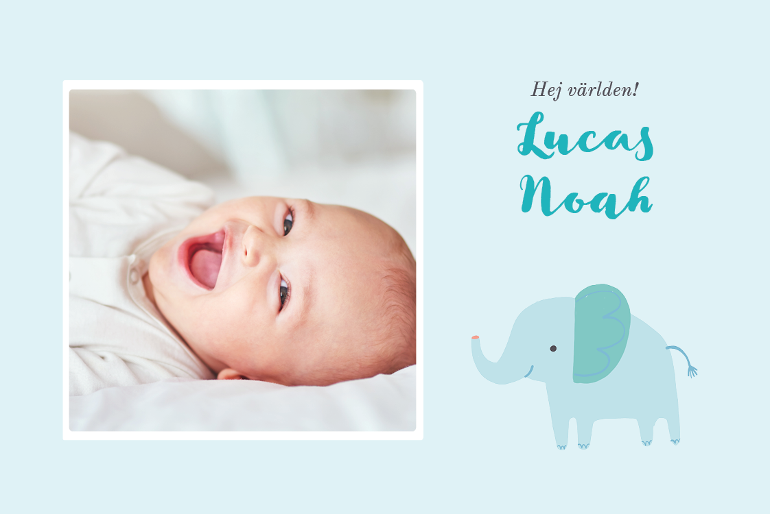 Inbjudningar — Blå elefant