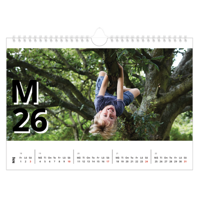 Fotokalender A4 Enkel — Bokstäver och tal [omslag]