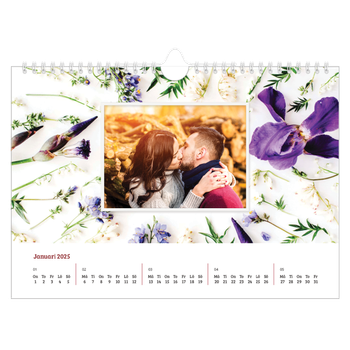 Fotokalender A4 Enkel — Blomma bakgrund