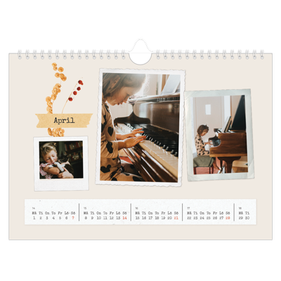 Fotokalender A4 Enkel — Retro scrapbooking [April]