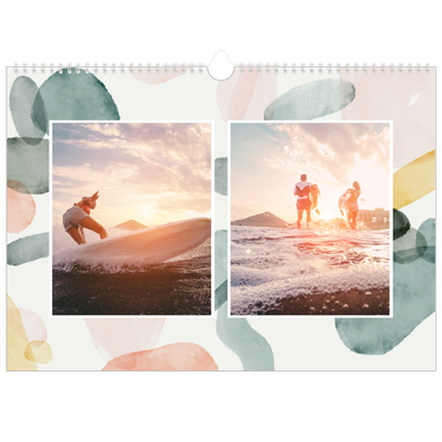 Fotokalender A3 Enkel — Akvarell former [omslag]