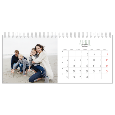 Skrivbordskalendrar — Flera typsnitt [April]