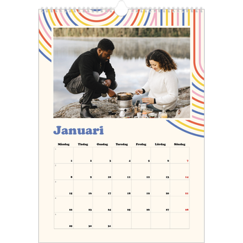 Fotokalender A3 Enkel — Retro ränder