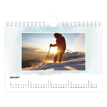 Fotokalender A5 Enkel — Akvareller i bakgrunden