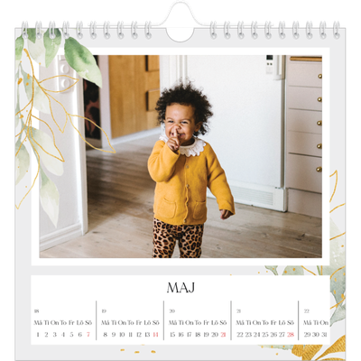 Årskalender kvadratisk — Blomster akvarell [omslag]