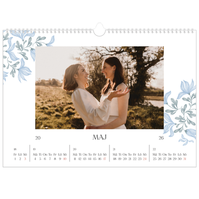 Fotokalender A3 Enkel — Elegant blommig [omslag]