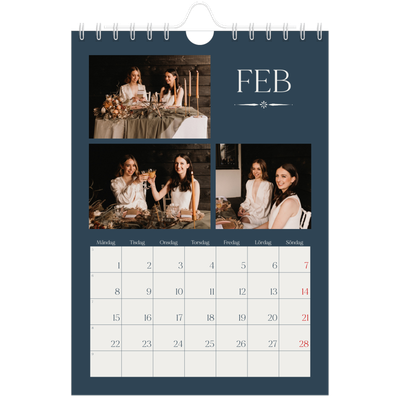 Fotokalender A5 Enkel — Skiffer & seriffer [Februari]