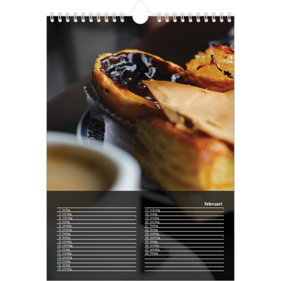 Fotokalender A4 Enkel (20 x 30 cm) — Transparent kalender [Februari]