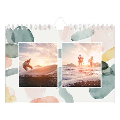 Fotokalender A5 Enkel — Akvarell former [omslag]