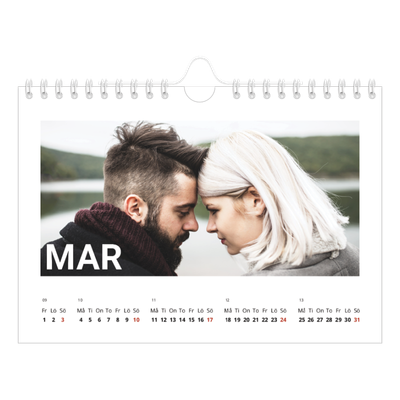 Fotokalender A5 Enkel — Stor månad [Mars]