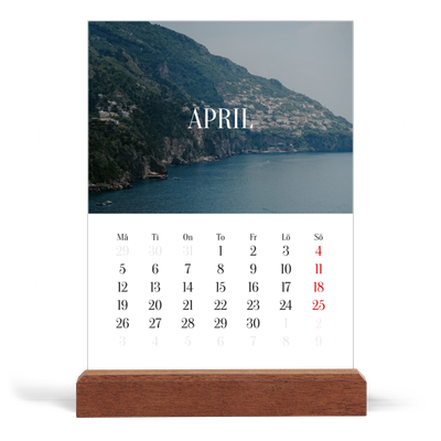 Skrivbordskalender med träställ - Stående — Oändlig flykt [April]