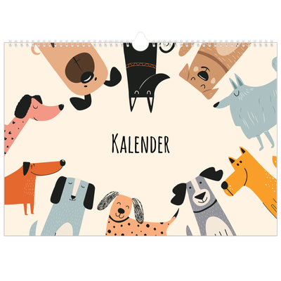 Fotokalender A3 Enkel — Hundtassar och klotter [omslag]