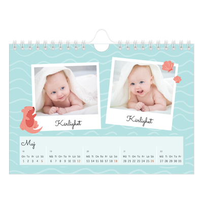 Fotokalender A5 Enkel — Söta djur [omslag]