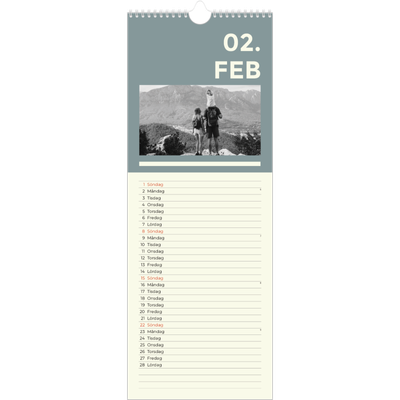Fotokalender Smal  — Modern och djärv [Februari]