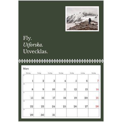 Fotokalender A3 Klassisk (30 x 40 cm) — Redaktionell Jord [Mars]