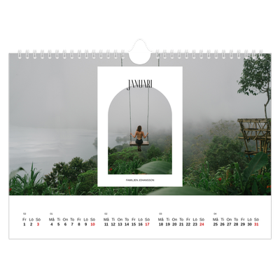 Fotokalender A4 Enkel — Det öppna valvet [Januari]