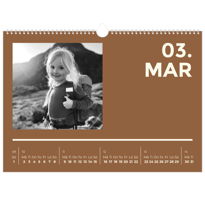 Fotokalender A3 Enkel — Modern och djärv [Mars]