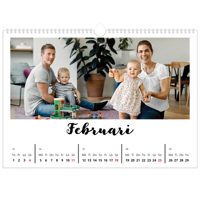 Fotokalender A3 Enkel — Handskriven [Februari]