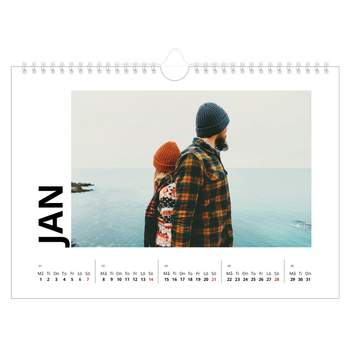 Fotokalender A4 Enkel — Vit kalender