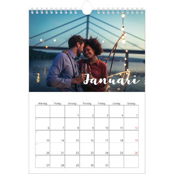 Fotokalender A4 Enkel — Handskrift på bilden