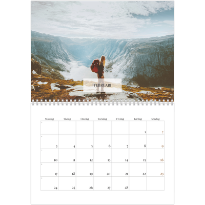 Fotokalender A3 Klassisk (30 x 40 cm) — Klassisk kalender [Februari]