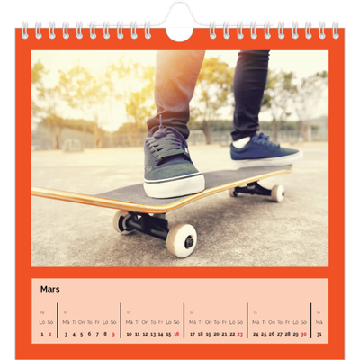 Årskalender kvadratisk — Skarpa färger [Mars]