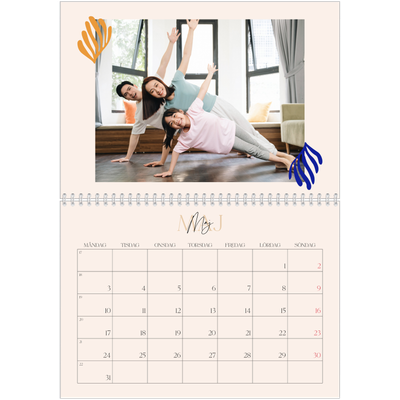 Fotokalender A3 Klassisk (30 x 40 cm) — Minimalistisk korall [Maj]