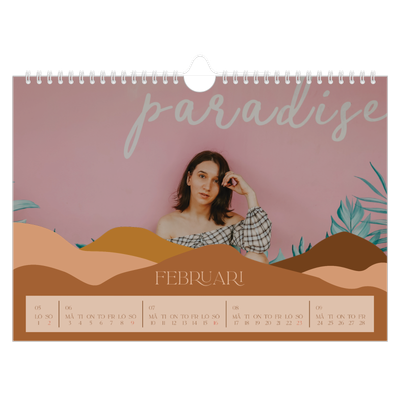 Fotokalender A4 Enkel — Neutrala berg [Februari]