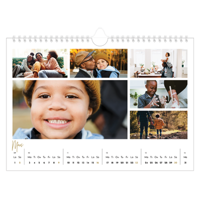 Fotokalender A4 Enkel — Handskriven månad [Mars]