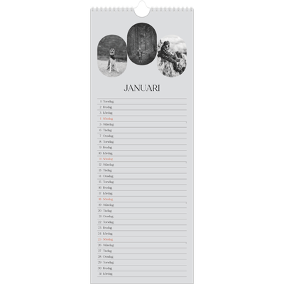 Fotokalender Smal  — Den öppna vägen [Januari]
