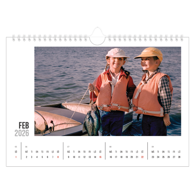 Fotokalender A4 Enkel — Förkortad text [Februari]