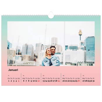 Fotokalender A3 Enkel — Pastelltoner