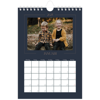 Fotokalender A5 Enkel — Preussisk blå