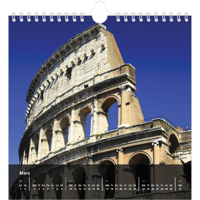 Årskalender kvadratisk — Transparent kalender [Mars]