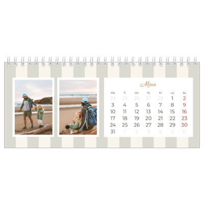 Skrivbordskalendrar — Skrift och ränder [Mars]