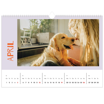 Fotokalender A3 Enkel — Färgglad kalender [April]