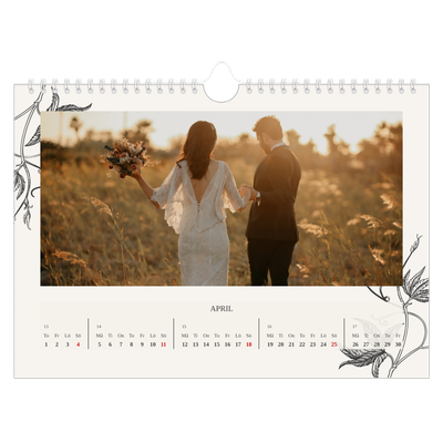 Fotokalender A4 Enkel — Bläck & murgröna [April]