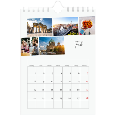 Fotokalender A5 Enkel — Stadssemester (vit) [Februari]