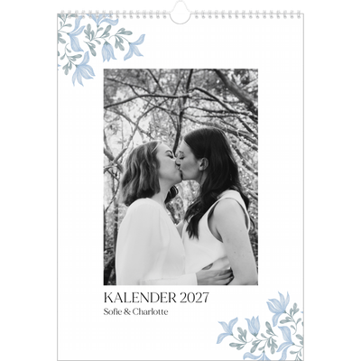 A3 Årskalender — Elegant blommig [omslag]