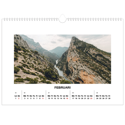 Fotokalender A3 Enkel — Enkel bild [Februari]