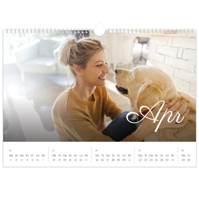 Fotokalender A3 Enkel — Handskrivna månader [April]