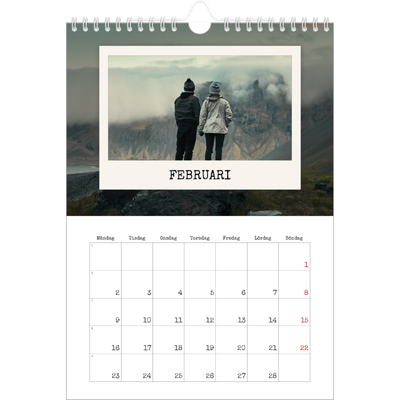 Fotokalender A4 Enkel (20 x 30 cm) — Porträttredigeringen [Februari]