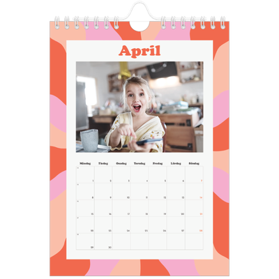 Fotokalender A5 Enkel — Färgglada mönster [April]