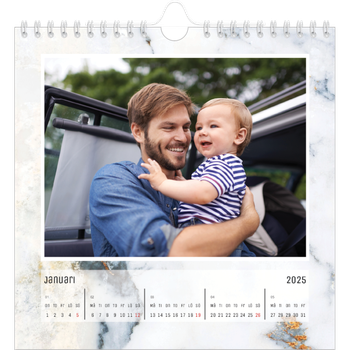 Fotokalender Kvadratisk — Marmor bakgrund