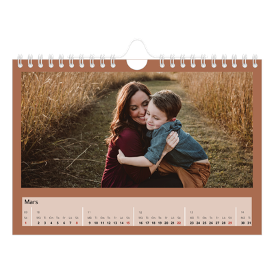 Fotokalender A5 Enkel — Kalender i jordtoner [Mars]