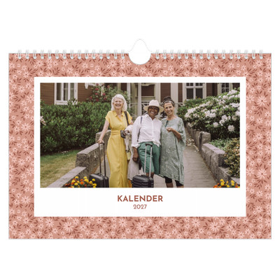 Fotokalender A4 Enkel — Blomstermönster [omslag]