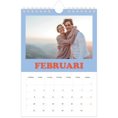 Fotokalender A5 Enkel — Retro ramar [Februari]