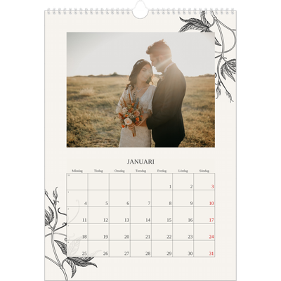 A3 Årskalender — Bläck & murgröna [Januari]