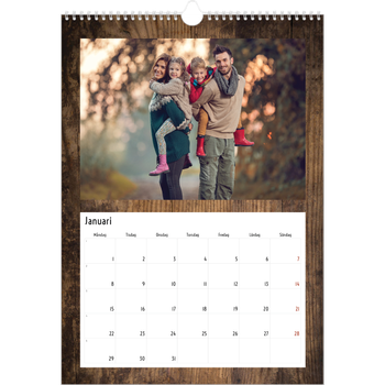 Fotokalender A3 Enkel — Paneler i trä